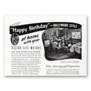 1948 Victor Animatograph Print Ad | Happy Birthday
