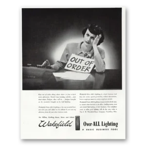 1948 Wakefield Over All Lighting Print Ad | Lighting