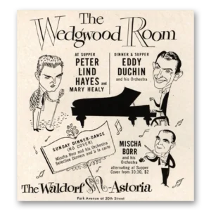 1948 Waldorf Astoria Print Ad | Wedgwood Room