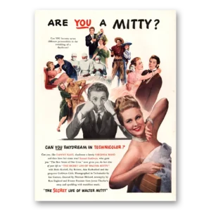 1948 Secret Life of Walter Mitty Movie Promo Print Ad | Dream Technicolor