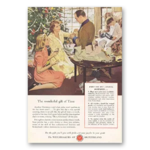 1948 Watchmakers of Switzerland Print Ad | Christmas