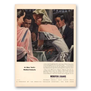 1948 Webster Cigars Print Ad | Waldorf Astoria