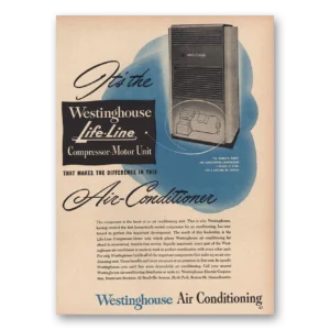 1948 Westinghouse Air Conditioner Print Ad | Compressor Motor Unit