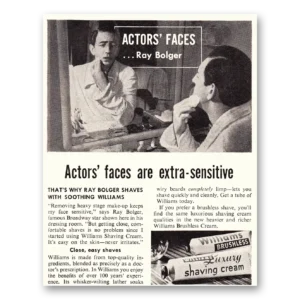 1948 Williams Shaving Cream Print Ad | Ray Bolger