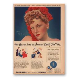 1948 Woodbury Print Ad | Joan Fontaine