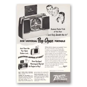 1948 Zenith Radio Print Ad | Pop Open