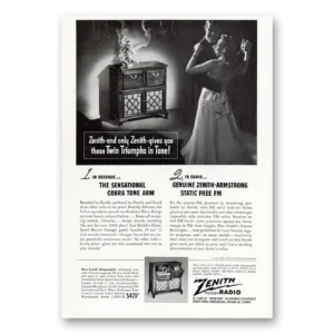 1948 Zenith Radio Print Ad | Twin Triumphs