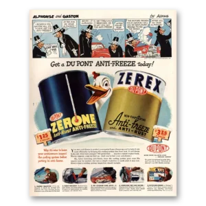 1948 Zerone Zerex Anti Freeze Print Ad | Alphonse Gaston