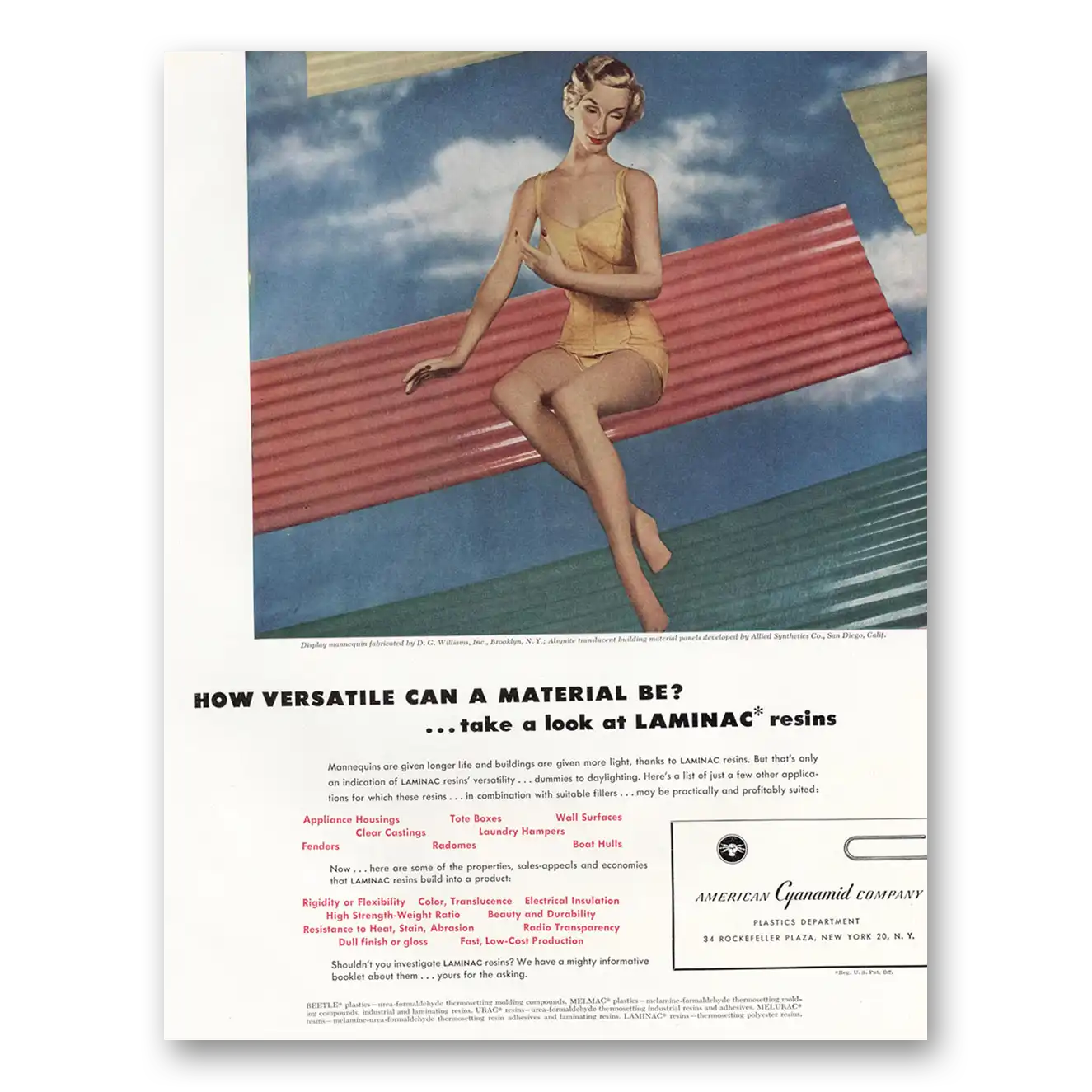 1949 American Cyanamid Print Ad | How Versatile