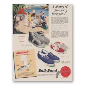 1949 Ball Band Shoes Print Ad | Season Fun