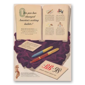 1949 BB Pen Print Ad | Writing Habits
