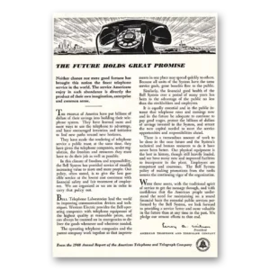 1949 Bell Telephone Print Ad | Great Promise