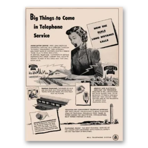 1949 Bell Telephone Print Ad | She Dials