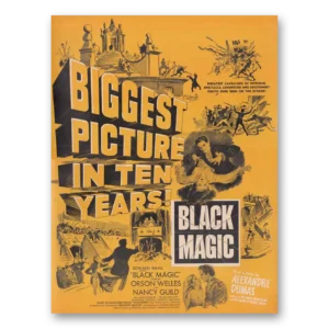 1949 Black Magic Movie Promo Print Ad | Orson Welles