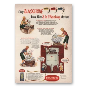 1949 Blackstone Washer Print Ad | Rubs Flexes