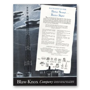 1949 Blaw Knox Company Print Ad | Better Sound