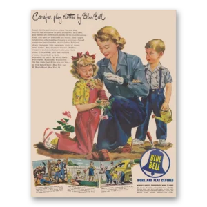1949 Blue Bell Clothes Print Ad | Play Clothes