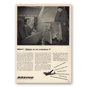 1949 Boeing Print Ad | Stairs In An Airplane