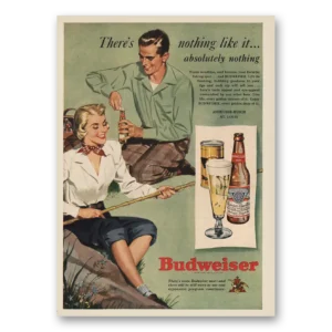 1949 Budweiser Beer Print Ad | Warm Sunshine
