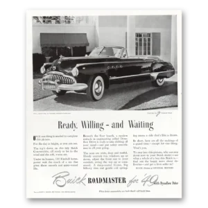 1949 Buick Roadmaster Print Ad | Ready Willing