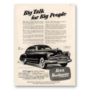 1949 Buick Roadmaster Print Ad | Big Talk
