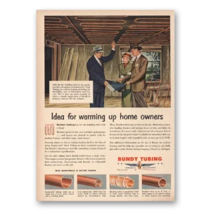 1949 Bundy Tubing Print Ad | Warming Up
