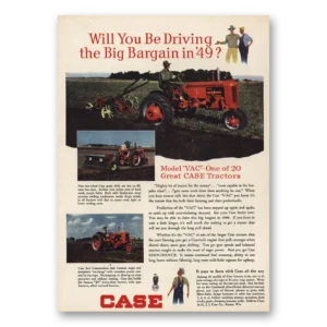 1949 Case Tractors Print Ad | Model Vac
