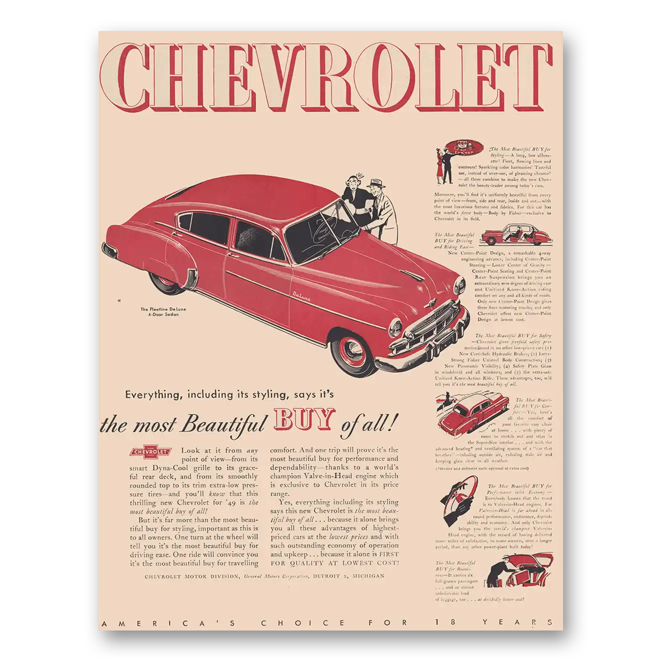 1949 Chevrolet Fleetline Print Ad | Most Beautiful