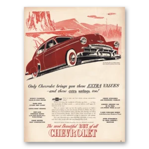 1949 Chevrolet Print Ad | Brings You Extra Values