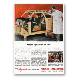 1949 Chrysler Corporation Print Ad | Trying It On