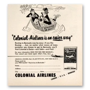 1949 Colonial Airlines Print Ad | An Easier Way