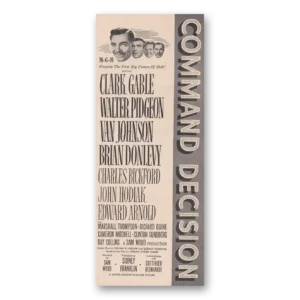 1949 Command Decision Movie Promo Print Ad | Clark Gable