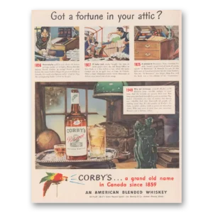 1949 Corbys Whiskey Print Ad | Fortune Attic