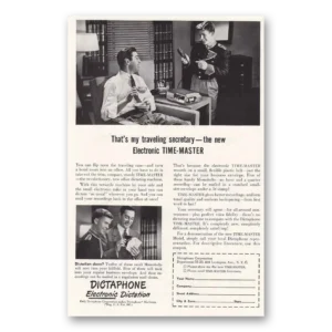 1949 Dictaphone Print Ad | Traveling Secretary