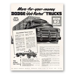 1949 Dodge Trucks Print Ad | New B2 Series