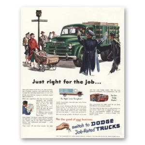 1949 Dodge Trucks Print Ad | Just Right