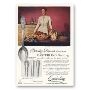 1949 Easterling Sterling Print Ad | Dorothy Lamour