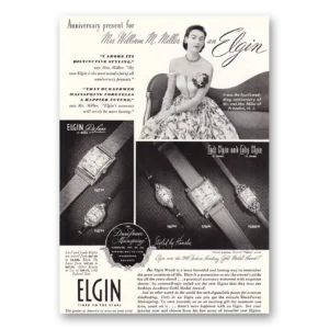 1949 Elgin Watch Print Ad | Mrs William Miller