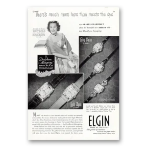 1949 Elgin Watch Print Ad | Gladys Swarthout