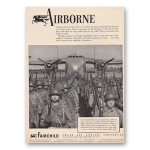 1949 Fairchild Engine Print Ad | Airborne Military