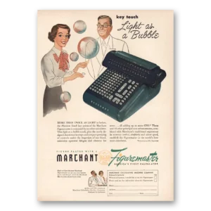 1949 Marchant Figuremaster Print Ad | Light As Bubble