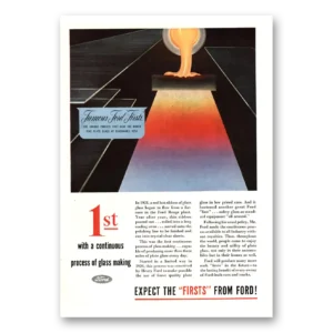 1945 Ford Motor Company Print Ad | Glass Making