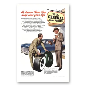1949 General Tire Print Ad | He Knows