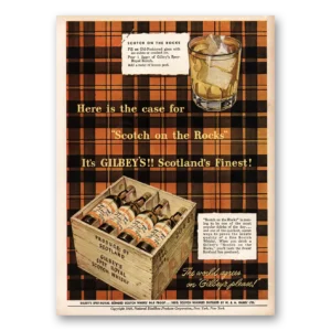 1949 Gilbeys Whisky Print Ad | Here Is Case