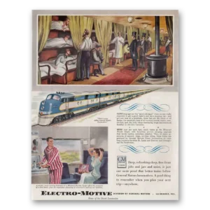 1949 GM Electro Motive Print Ad | Refreshing Sleep