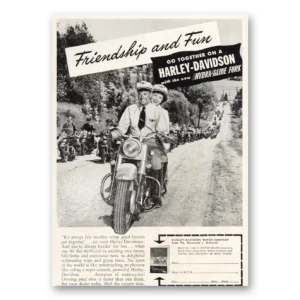 1949 Harley Davidson Hydra Glide Print Ad | Friendship
