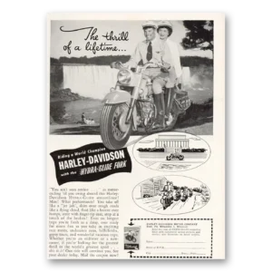 1949 Harley Davidson Print Ad | Thrill Lifetime