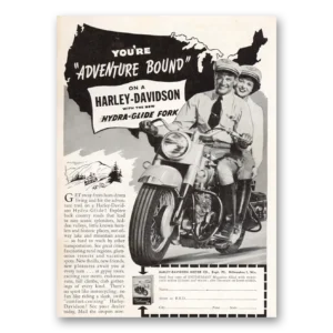 1949 Harley Davidson Hydra Glide Print Ad | Adventure Bound