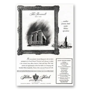 1949 Roosevelt Hilton Hotel Print Ad | New York