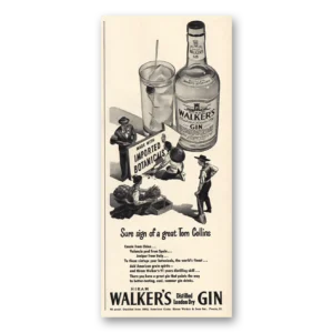 1949 Hiram Walker Print Ad | Great Tom Collins